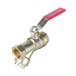 Кран-фильтр шар лат 1014 Euro Ду15 Ру40 м/м полн рыч Aquasfera 1014-01