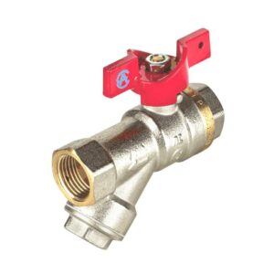 Кран-фильтр шар лат 1015 Euro Ду15 Ру40 м/м полн баб с фильт Aquasfera 1015-01